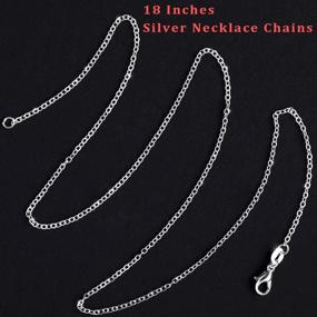 img 3 attached to 💎 Bulk Necklace Chains, 50 Pack of 18-inch Silver Plated Cable Chains for Jewelry Making - SANNIX