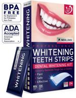 🦷 professional teeth whitening strips - usa formulated for sensitive teeth - 24 pack dental strip kit - remove coffee, tea, smoking & wine stains - fast, safe & effective logo