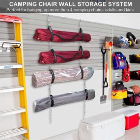 img 2 attached to Garage Wall Storage: Camping Chair Organizer and Hanger System - Holds 4 Chairs, Tent, Umbrella, Yoga Mat, Bag