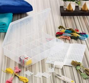 img 3 attached to Embroidery Floss Organizer Box - 17 Compartment Plastic Storage Case with Lid, Embroidery Thread Organizer Kit Including 100 Cardboard Bobbins and 640 Floss Number Stickers. Ideal for Organizing All Your Cross Stitch Supplies.