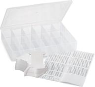 embroidery floss organizer box - 17 compartment plastic storage case with lid, embroidery thread organizer kit including 100 cardboard bobbins and 640 floss number stickers. ideal for organizing all your cross stitch supplies. logo