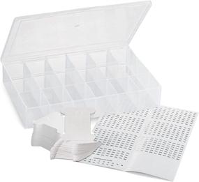 img 4 attached to Embroidery Floss Organizer Box - 17 Compartment Plastic Storage Case with Lid, Embroidery Thread Organizer Kit Including 100 Cardboard Bobbins and 640 Floss Number Stickers. Ideal for Organizing All Your Cross Stitch Supplies.