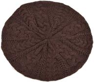 🧶 bg soft lightweight crochet beret for women: stylish solid color hat - slouchy beanie, one size fits all logo