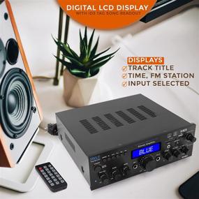img 2 attached to 🔊 200W Multi-Channel Wireless Bluetooth Home Stereo Amplifier - Home Audio Receiver System with HDMI, Optical/Phono/Coaxial, FM Radio, USB/SD, AUX, RCA, Mic - Remote Control Included - Pyle PDA9HBU.5