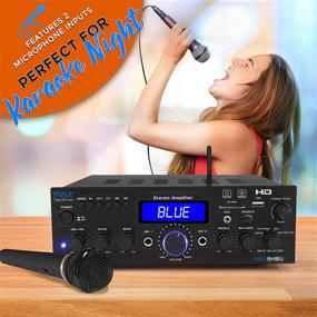 img 1 attached to 🔊 200W Multi-Channel Wireless Bluetooth Home Stereo Amplifier - Home Audio Receiver System with HDMI, Optical/Phono/Coaxial, FM Radio, USB/SD, AUX, RCA, Mic - Remote Control Included - Pyle PDA9HBU.5