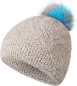 img 4 attached to Achiou Winter Beanie Pompom Purple Purple Outdoor Recreation in Climbing