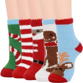 img 4 attached to 🧦 Winter Wonderland Delight: Fluffy Cozy Socks for Women - Super Soft, Fuzzy, and Warm!