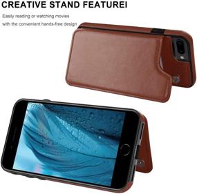 img 1 attached to 📱 LETO iPhone 8 Plus/7 Plus Case - Stylish Flip Wallet with Card Slots, Kickstand, and Protective Leather Brown Cover