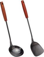 stainless steel spatula & ladle wok tool set, 14.2-15 inches utensils logo