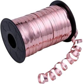 img 3 attached to 🎈 Анко 500 ярдов ленты для воздушных шаров с розовым металлическим эффектом - для упаковки подарков и создания завитков