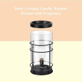 img 2 attached to SOLIGT+Cocopin Edison Style Metal Candle Warmer for Wax Cubes Scented Wax Melter, with 2 Pack of Freshener Wax