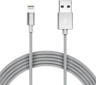 🔌 crave премиумный плетеный кабель silver lightning в usb - apple mfi сертифицированный - 4 ft логотип