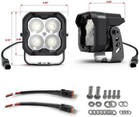 img 3 attached to LASFIT TIR LED Pods - 3 Inch Light Bar 18W Flood Beam Ditch Lights for Jeep, SUV Truck, Hunters - Square Off-Road Flood Light, Hood Rear Back-Up & Windshield Lights - 3 Years Warranty