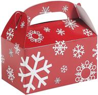 🎄 christmas party supplies - red and white snowflake treat boxes - 12 piece containers and paper boxes for christmas logo