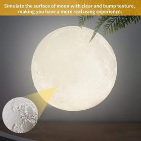 img 3 attached to 🌚 Moon Night Light 4.7 Inch: 16 Color Bedroom Night Light - Decorative Lunar Moonlight with Stand, Remote & Touch Control USB Rechargeable - Ideal Baby Light for Kids, Lovers, and Christmas