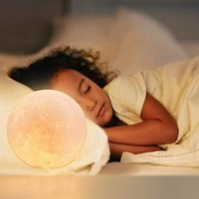 img 2 attached to 🌚 Moon Night Light 4.7 Inch: 16 Color Bedroom Night Light - Decorative Lunar Moonlight with Stand, Remote & Touch Control USB Rechargeable - Ideal Baby Light for Kids, Lovers, and Christmas