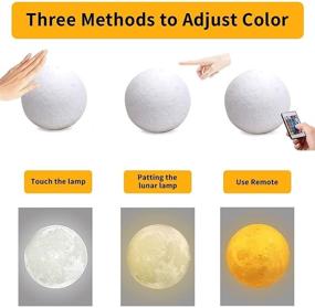 img 1 attached to 🌚 Moon Night Light 4.7 Inch: 16 Color Bedroom Night Light - Decorative Lunar Moonlight with Stand, Remote & Touch Control USB Rechargeable - Ideal Baby Light for Kids, Lovers, and Christmas