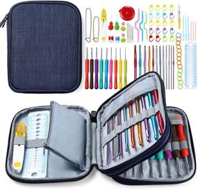 img 4 attached to 🧶 85Pcs ISSEVE Crochet Hook Set with Storage Bag | Ergonomic Crochet Hooks Knitting Needles Weave Yarn Kits for Beginners and Experienced Crochet Lovers | DIY Tools for Better Crocheting Experience