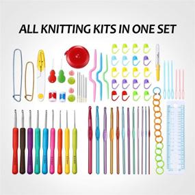 img 3 attached to 🧶 85Pcs ISSEVE Crochet Hook Set with Storage Bag | Ergonomic Crochet Hooks Knitting Needles Weave Yarn Kits for Beginners and Experienced Crochet Lovers | DIY Tools for Better Crocheting Experience