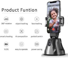 img 2 attached to KINOEE 360 Degree Rotation Selfie Stick with Auto Face & Object Tracking, Smart Shooting Camera Phone Holder for Vlog, Compatible with iPhone and Android (Black)