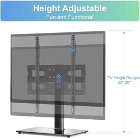 img 2 attached to 📺 Height Adjustable Universal Swivel TV Stand Base Table Top TV Mount Stand for 27-55 inch LCD LED TVs - Holds up to 88lbs - VESA 400x400mm - Tempered Glass Base