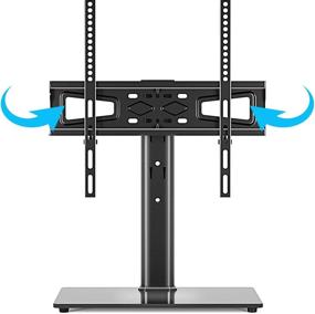 img 4 attached to 📺 Height Adjustable Universal Swivel TV Stand Base Table Top TV Mount Stand for 27-55 inch LCD LED TVs - Holds up to 88lbs - VESA 400x400mm - Tempered Glass Base