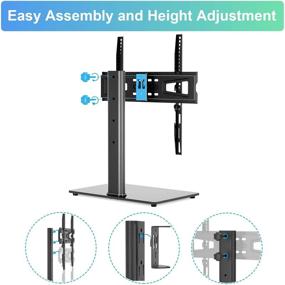 img 1 attached to 📺 Height Adjustable Universal Swivel TV Stand Base Table Top TV Mount Stand for 27-55 inch LCD LED TVs - Holds up to 88lbs - VESA 400x400mm - Tempered Glass Base