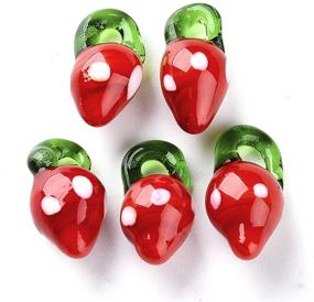 img 2 attached to Craftdady 20Pcs Strawberry Fruit Lampwork Glass Bead Charms Handmade Simulated Food Hanging Ornament Pendants for Jewelry Making - Bracelets, Necklaces, Earrings