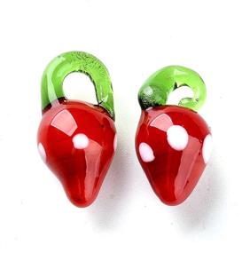 img 1 attached to Craftdady 20Pcs Strawberry Fruit Lampwork Glass Bead Charms Handmade Simulated Food Hanging Ornament Pendants for Jewelry Making - Bracelets, Necklaces, Earrings