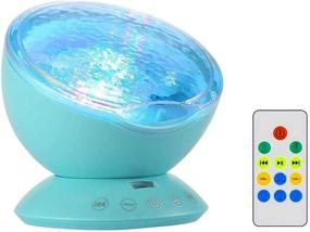 img 4 attached to 🌊 Blue Ocean Wave Projector Night Light Lamp - Mermaid Decor 7-Color Mood Lights Sound Machine with Remote Control, Built-in White Noise Sleep Sounds - Perfect Gift for Girls, Kids, and Boys Bedroom or Living Room