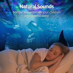 img 2 attached to 🌊 Blue Ocean Wave Projector Night Light Lamp - Mermaid Decor 7-Color Mood Lights Sound Machine with Remote Control, Built-in White Noise Sleep Sounds - Perfect Gift for Girls, Kids, and Boys Bedroom or Living Room