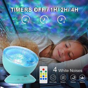 img 1 attached to 🌊 Blue Ocean Wave Projector Night Light Lamp - Mermaid Decor 7-Color Mood Lights Sound Machine with Remote Control, Built-in White Noise Sleep Sounds - Perfect Gift for Girls, Kids, and Boys Bedroom or Living Room