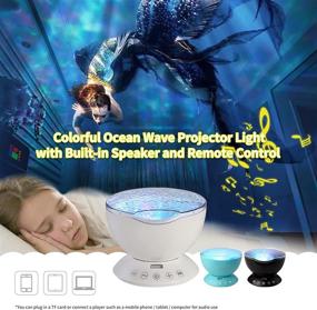 img 3 attached to 🌊 Blue Ocean Wave Projector Night Light Lamp - Mermaid Decor 7-Color Mood Lights Sound Machine with Remote Control, Built-in White Noise Sleep Sounds - Perfect Gift for Girls, Kids, and Boys Bedroom or Living Room