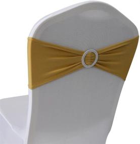 img 3 attached to Add Elegance to Your Event with 50 pcs WELMATCH Gold Spandex Chair Bands Sashes