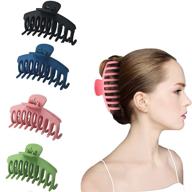 💇 glamlook 4pcs non slip hair claw clips: the perfect hair accessories for women and girls with thick hair logo