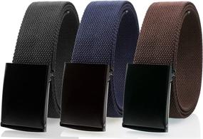 img 4 attached to 👔 Gelante Adjustable Canvas Buckle 2053 Black Men's Belt Accessories