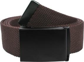 img 1 attached to 👔 Gelante Adjustable Canvas Buckle 2053 Black Men's Belt Accessories