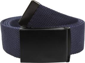 img 2 attached to 👔 Gelante Adjustable Canvas Buckle 2053 Black Men's Belt Accessories