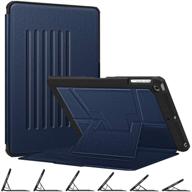 📱 fintie magnetic stand case for ipad 6th / 5th generation - shockproof rugged soft tpu back cover, navy logo