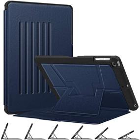 img 4 attached to 📱 Fintie Magnetic Stand Case for iPad 6th / 5th Generation - Shockproof Rugged Soft TPU Back Cover, Navy