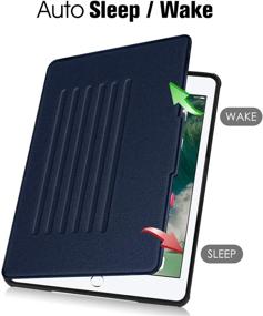 img 2 attached to 📱 Fintie Magnetic Stand Case for iPad 6th / 5th Generation - Shockproof Rugged Soft TPU Back Cover, Navy