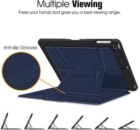 img 1 attached to 📱 Fintie Magnetic Stand Case for iPad 6th / 5th Generation - Shockproof Rugged Soft TPU Back Cover, Navy