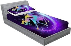 img 2 attached to 🦄 Glitter Stars Unicorn Bedding Decor Fitted Sheet Set - Rainbow Unicorn Fitted Sheet and Pillowcase Set, 2 Piece Twin Unicorn Sheet Set for Kids Girls Teens, Soft Microfiber