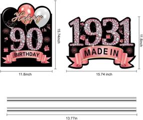 img 3 attached to Декорации на день рождения Kauayurk 2 шт. для участка: Розовое золото Женщины 90-летия для вечеринки на улице!