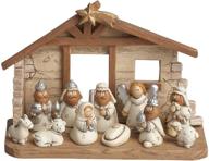 🎄 one holiday way 6-inch miniature rustic white kids christmas nativity scene: set of 12 figures for christian home or office decor logo