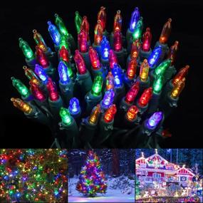 img 4 attached to 🎄 Ruisita Christmas LED String Lights: 100 Multicolor LEDs, 32 Feet, Ideal for Indoor and Outdoor Christmas Decorations, Fairy Garden, and Holiday Ambiance