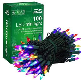 img 3 attached to 🎄 Ruisita Christmas LED String Lights: 100 Multicolor LEDs, 32 Feet, Ideal for Indoor and Outdoor Christmas Decorations, Fairy Garden, and Holiday Ambiance