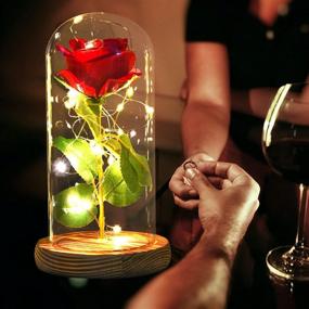 img 4 attached to Rose Night Light – Perfect Gift for Girlfriend – Birthday, Valentine's Day, Room Decor – Glass Rose that Never Fades