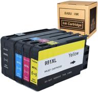 🖨️ babu 4pack compatible ink cartridges replacement for hp 950 951xl | work with hp officejet pro 8600 8610 8620 8630 8100 8640 8660 8615 8625 251dw 276dw printer | high-quality 1 black, 1 cyan, 1 magenta, 1 yellow ink cartridges logo