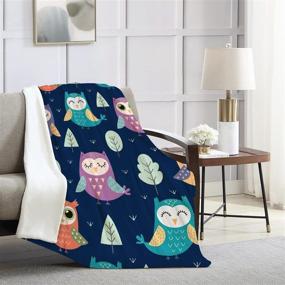 img 3 attached to 🦉 COLLA Cute Owl Throw Blanket: Soft Fluffy Plush Fleece Blanket for Girls Kids, Baby & Adults - Decorative Throw Blankets for Couch, Bed & Sofa - 50x40 Inch